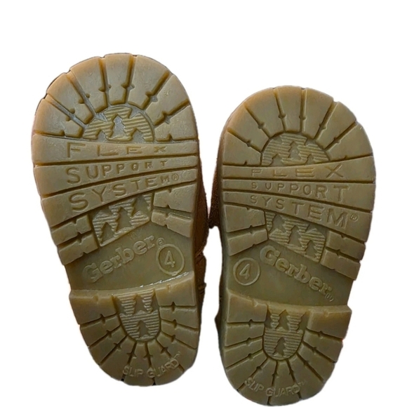 Gerber Toddler Boots Size 4 Tan Suede Plaid Cuff Flex Support System Work Boot - Picture 7 of 8